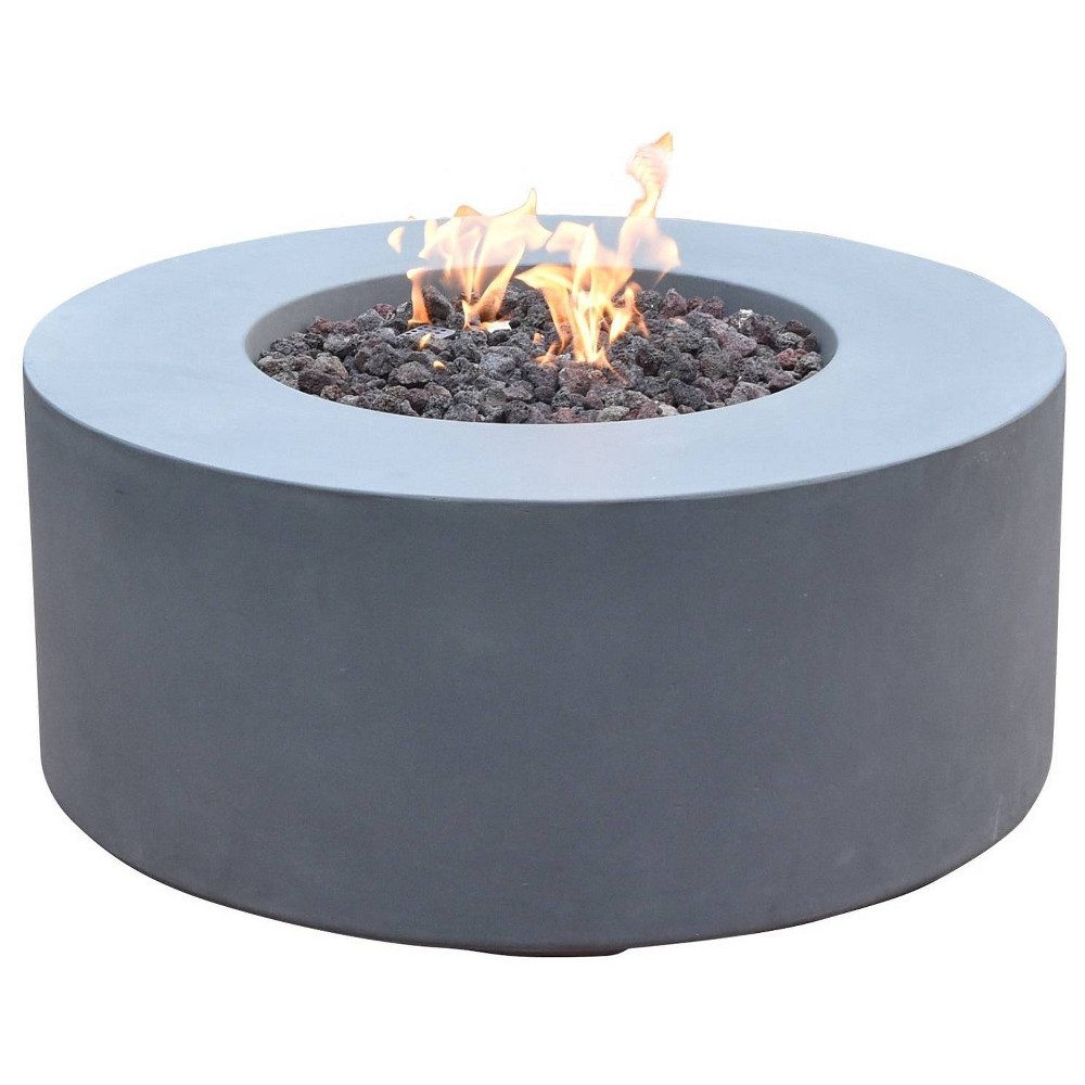 Photos - Electric Fireplace Venice 34" Natural Gas Fire Pit Outdoor Backyard Patio Heater - Gray - Ele