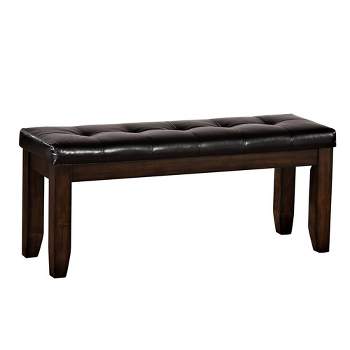 Simple Relax PU Upholstered Dining Bench in Black and Espresso