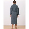 cheibear Women's Fuzzy Fluffy Robe Plush Bathrobe Fleece Winter Warm Thick Self Tie Long Bathrobe for After Shower Spa Bath - 3 of 4