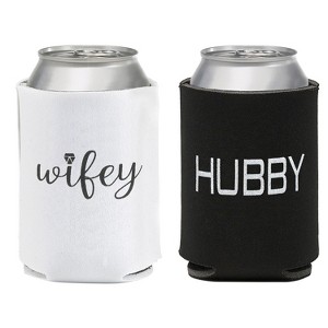 Hortense B. Hewitt 2ct Hubby'& 'Wifey' Beverage Black/White/Silver - 1 of 1