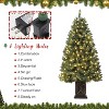 4.5 Ft Artificial Christmas Tree with 200 Warm White  Lights and Red Berries Potted Base Holiday Xmas Tree - 4 of 4