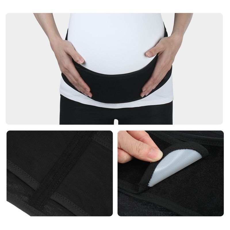 Unique Bargains Pregnancy Women Abdomen Support Adjustable Belly Bands Black 1PC, 3 of 7