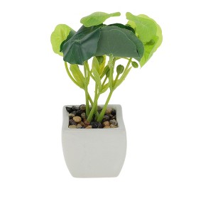 Unique Bargains Artificial Plants Ceramic Pot 2.01"x2.01"x5.51" 1 Pc - 1 of 4