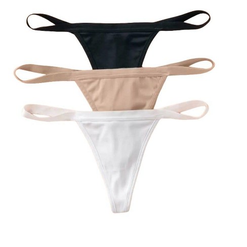 Leonisa 3-pack Invisible G-string Thong Panties - Multicolored L