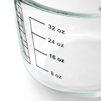 Oster 4 Cup Clear Glass Measuring Cup with Snap Lid