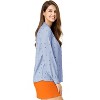 INSPIRE CHIC Women's Vintage Notched Lapel Long Sleeve Printed Button Down Tops - 4 of 4