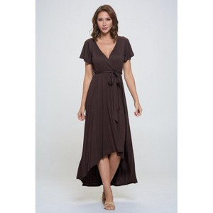 WEST K Women's Georgia Faux Wrap Dress with High-Low Hem and Tie Waist - 1 of 3