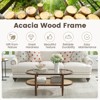 Tangkula 2-Tier Acacia Wood Coffee Table Mid-Century Modern Rectangular Center Table with Glass Tabletop and Imitation Rattan Storage Shelf - image 4 of 4