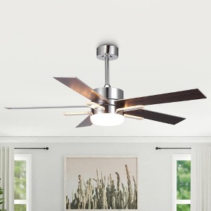 Parrot Uncle 52" Modern Chrome LED Ceiling Fan with Light and Remote - 1 of 4
