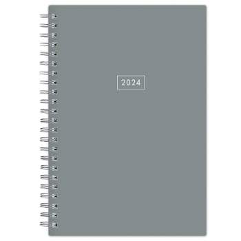 Blue Sky 2024 Planner Weekly/Monthly 8"x5" Solid Slate Gray Wirebound