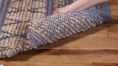 Hand-Woven Beige and Gray Jute Area Rug