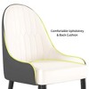 LOVSON Modern Kitchen Dining Set of 2 Leather Modern High Back Soft Seat Living Room Chairs (White) - 3 of 4