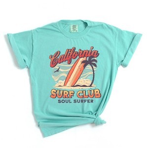 Simply Sage Market Women's California Surf Club Short Sleeve Garment Dyed Tee - 1 of 2