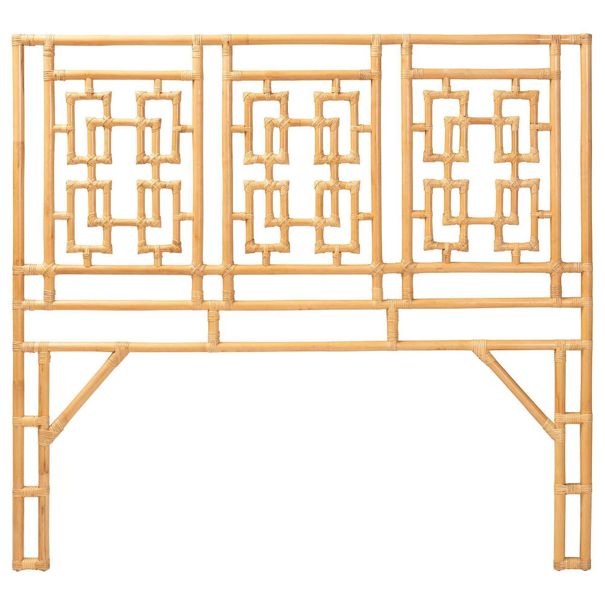 bali & pari Queen Size Galvan Rattan Standalone Headboard Light Honey - thumbnail 4