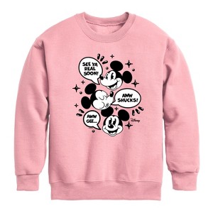 Boys' - Disney - Mickey Mouse Graphic Long Sleeve Fleece Sweatshirt - 1 of 4