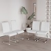 SKRAN Modern Dining Chairs,PU Faux Leather High Back Upholstered Side Chair for Dining Room Kitchen Vanity Patio Club Guest (White+PU Leather) - 2 of 4