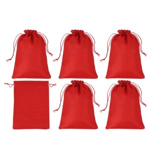 Unique Bargains Cotton Linen Bank Coin Change Bag with Drawstring 6 Pcs - 1 of 4