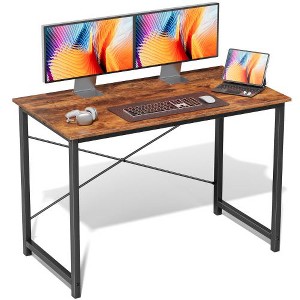 CAVINAS Modern Computer Desk & Gaming Desk, Multi-Purpose Wooden Computer Office Desk, Writing Desk with X-Shaped Reinforcement for Home/Study - 1 of 3