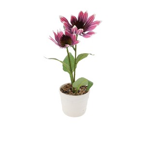 Unique Bargains Artificial Plants Double Pinecone Chrysanthemum Tabletop Arrangement Plastic 3.54"x3.54"x10.63" 1 Pcs - 1 of 4
