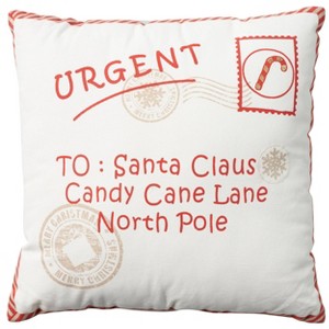 18"x18" Holiday Dear Santa North Pole Postcard Indoor Square Throw Pillow - Mina Victory - 1 of 4
