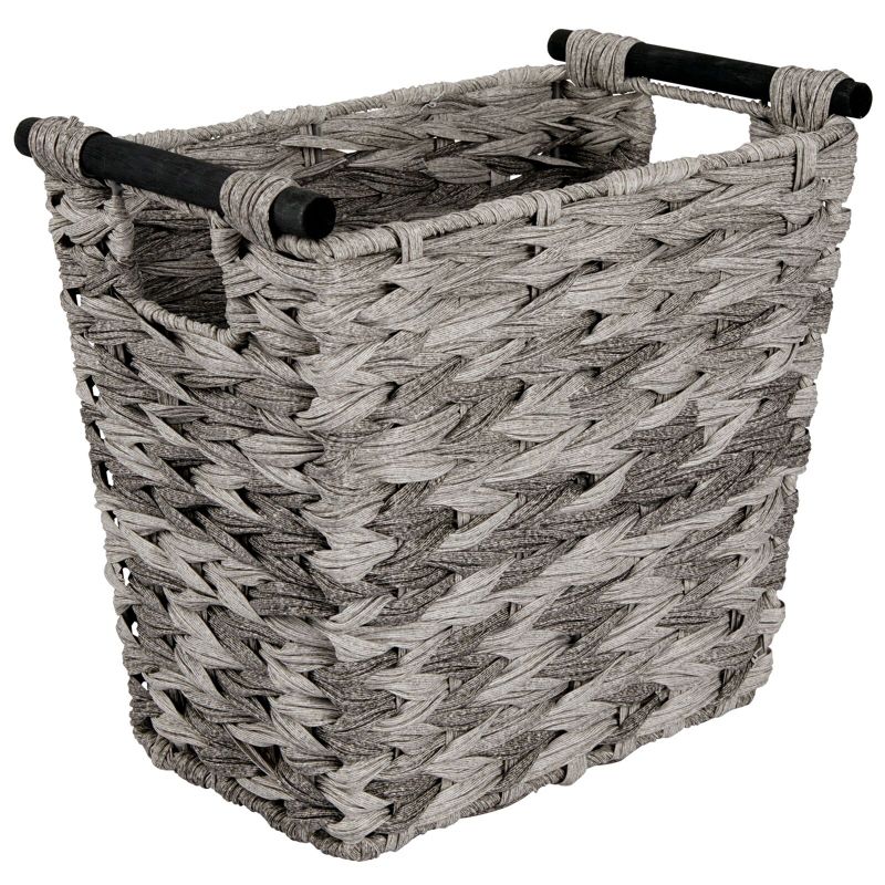 mDesign Woven Plastic Trash Can Wastebasket, Garbage Container Bin, 1 of 5