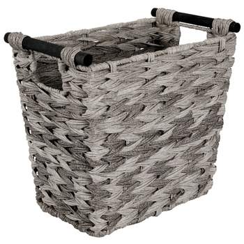 mDesign Woven Plastic Trash Can Wastebasket, Garbage Container Bin