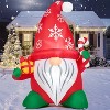 Joyfy 6ft LED Christmas Gnome Inflatable - Blow-Up Decor with Gift & Candy Cane for Outdoor Holiday Displays - 4 of 4