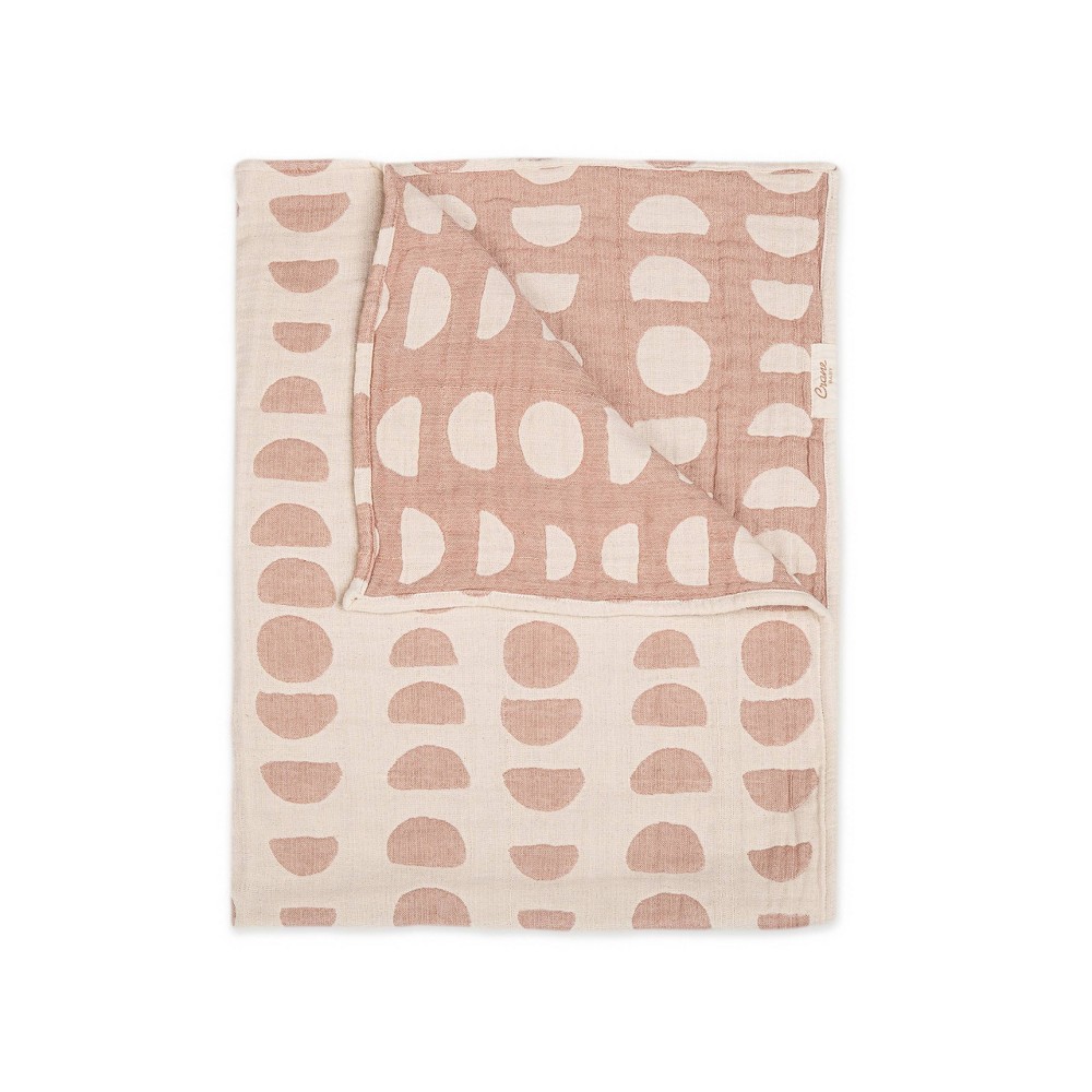 Crane Baby Cotton Muslin Jacquard Baby Reversible Blanket - Copper Moon