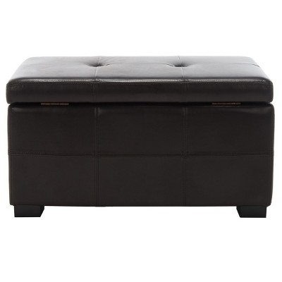 Maiden Black Faux Leather Tufted Storage Bench
