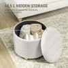 Aghana Digitals White Teddy Fleece Storage Ottoman: 10.7 Gal Hidden Compartment, Button Tufted - 4 of 4