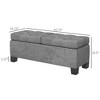 46" Storage Ottoman Bench, Upholstered End of Bed Bench with Steel Frame, Button Tufted Storage Bench with Safety Hinges for Living Room, Entryway - 3 of 4
