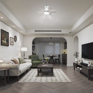 DORESshop 20 in. Indoor 6 Blades White Ceiling Fan with LED Light, Dimmable 3-Speed Flush Mount for Bedroom and Living Room - 1 of 4