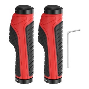 Unique Bargains Rubber Non-Slip Fit 7/8" Handlebar Grips 1 Pair with Hex Wrench 5.28" - 1 of 4