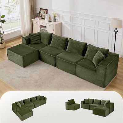 Modular Sectional Sofa,Modern Cloud Sectional Couch with Deep Seat, Boneless Couch with Chaise for Living Room Apartments Bedroom
