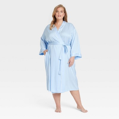 Women's Luxury Collection Shadow Striped Long Satin Robe - Auden™