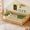 Ridstar 77.5  in. W Children's Full Size Bed with Safety Rails and Door-Natural - 2 of 4