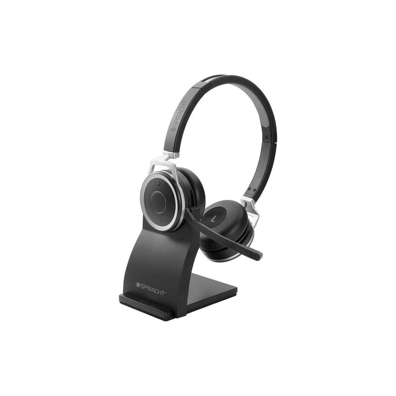Spracht Prestige Combo Headset - USB - Wired/Wireless - Bluetooth - 33 ft - Over-the-head - Noise Cancelling Microphone - Black, 1 of 2
