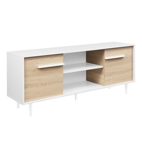 Toledo 2 Black and White high gloss wall unit entertainment center Domadeco