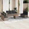 vidaXL Patio Sofa Set with Cushions Outdoor Furniture 8 Piece Poly Rattan - Gray - 2 of 4