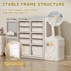 Kids Toys Storage Organizer With 10 Bins 2 Cabinets 3 Shelves Multipurpose Toys Books Storage Cabinet For Boys Girls - 4 of 4