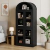 GustoWave Arched Bookshelf with Doors Farmhouse Bookcase Display Storage Shelves Wooden Display Cabinet Rounded Bookcases - 4 of 4