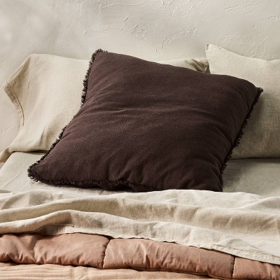 Casaluna Slub Linen Blend Decorative Pillow – 26x34 Removable Cover – Rose