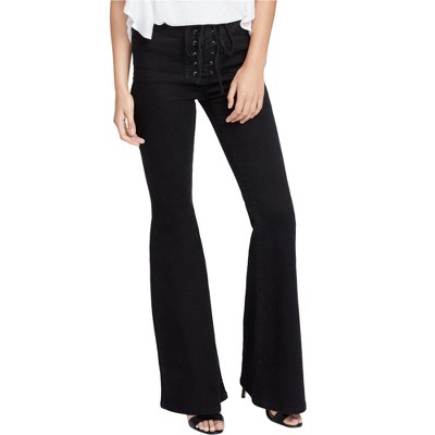 Rachel Roy Womens Lace-Up Flared Jeans
