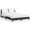 vidaXL Bed Frame with LED Lights - Black/White Faux Leather Full Size, Foam-Padded Headboard, Modern Waved Design, 53.9"x74.8" - 4 of 4