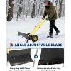 29x14 in Snow Shovel with 5-Position Angled Blade & Adjustable Handle, Heavy Duty Metal Snow Pusher Shovel with Wheels for Driveway, Doorway, Sidewalk - 4 of 4