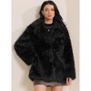 INSPIRE CHIC Women's Faux Fur Fluffy Long Sleeve Lapel Winter Outerwear Coat - 3 of 4