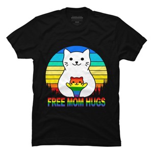 Adult Design By Humans Free Mom Cat Hugs Pride Sunrise By Avocato T-Shirt - 1 of 2