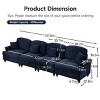 Mid Century Sectional Sofa with Flared Arms, 4-Seater Sofa with Removable Skirt Design, Upholstered Sofa with Chenille Cover-Coolbibila - 4 of 4