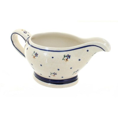 Blue Rose Polish Pottery Country Meadow Gravy Boat