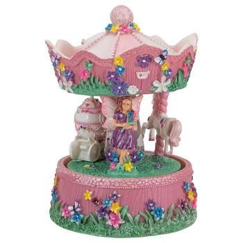 Northlight Children's Magical Fairy Animated Musical Carousel - 6.5"